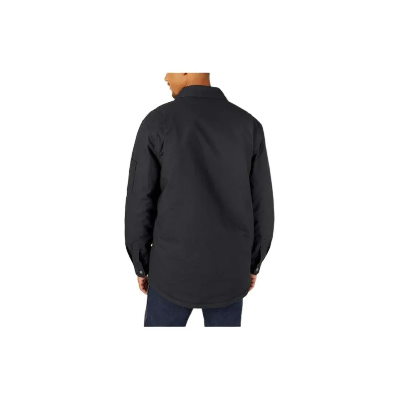 Dickies Water Repellent Fleece-Lined Duck Shirt Jacket Jackets Coats Men's Black-1