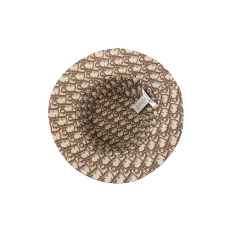 DIOR Polyester Polyurethane Cotton Bucket Hats Women's Brown-3