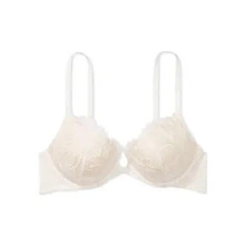 Victoria's Secret DREAM ANGELS Collection 8749 Contouring Boho Floral Embroidery Push-Up Bra Women's Coconut White