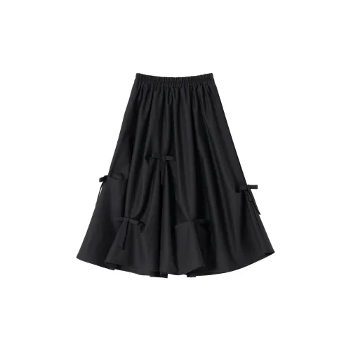 SOON FLOWER Casual Long Skirts Women's Black