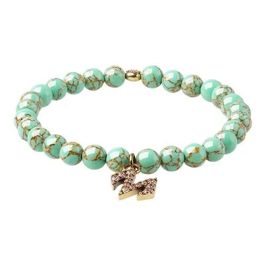 BABAMA Synthetic Turquoise Beaded Bracelet, New Chinese Style Beads Unisex-2