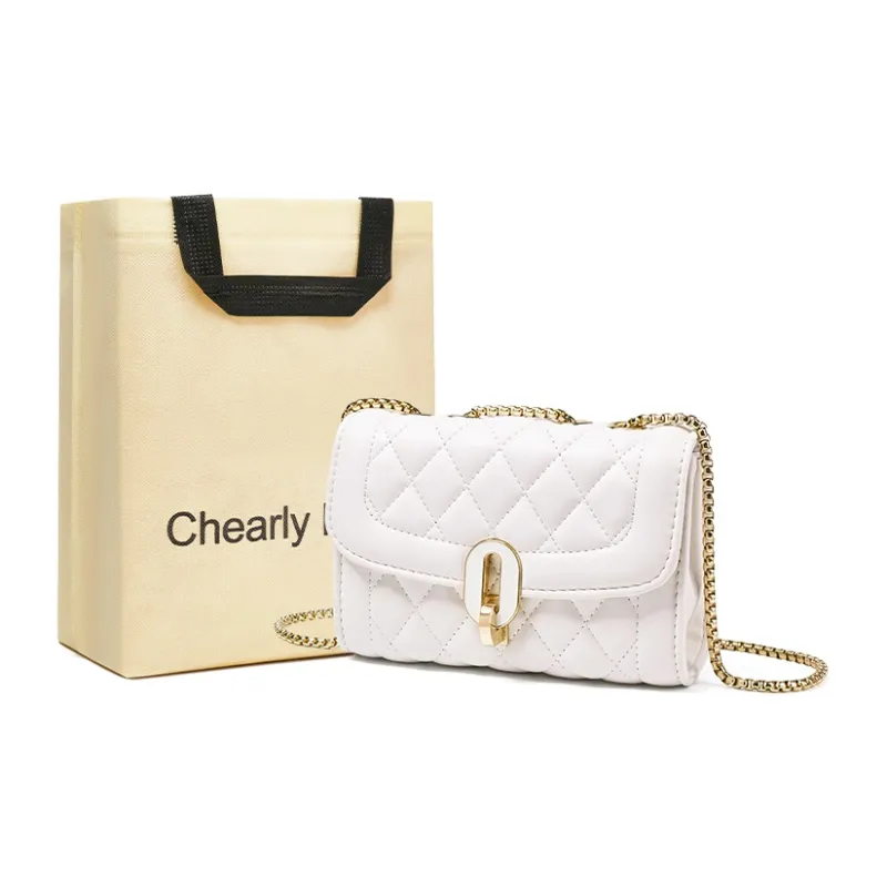 Chearly Kitity Synthetic Leather Shoulder Bag Crossbody Bag Regular Women's Black/White-5