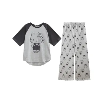 GUKOO Pajama Set Women's Charcoal Gray