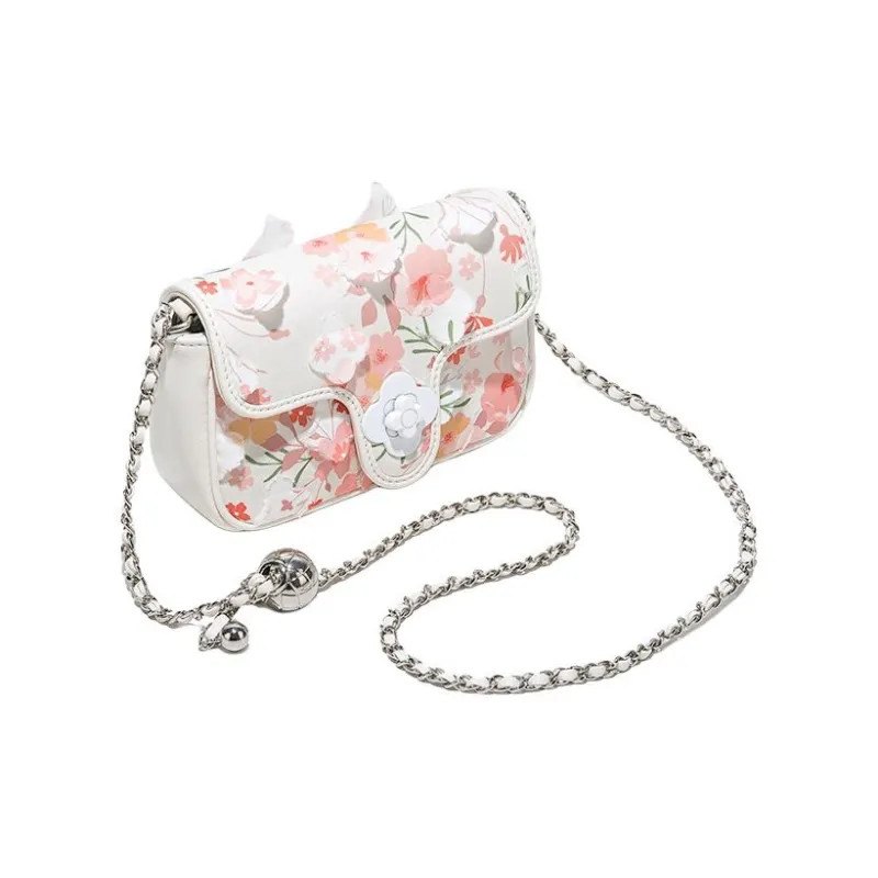 MACKJANICE Polyurethane Synthetic Leather Small Square Bag Shoulder Bag Regular Women's Ice Blossom Pink-3