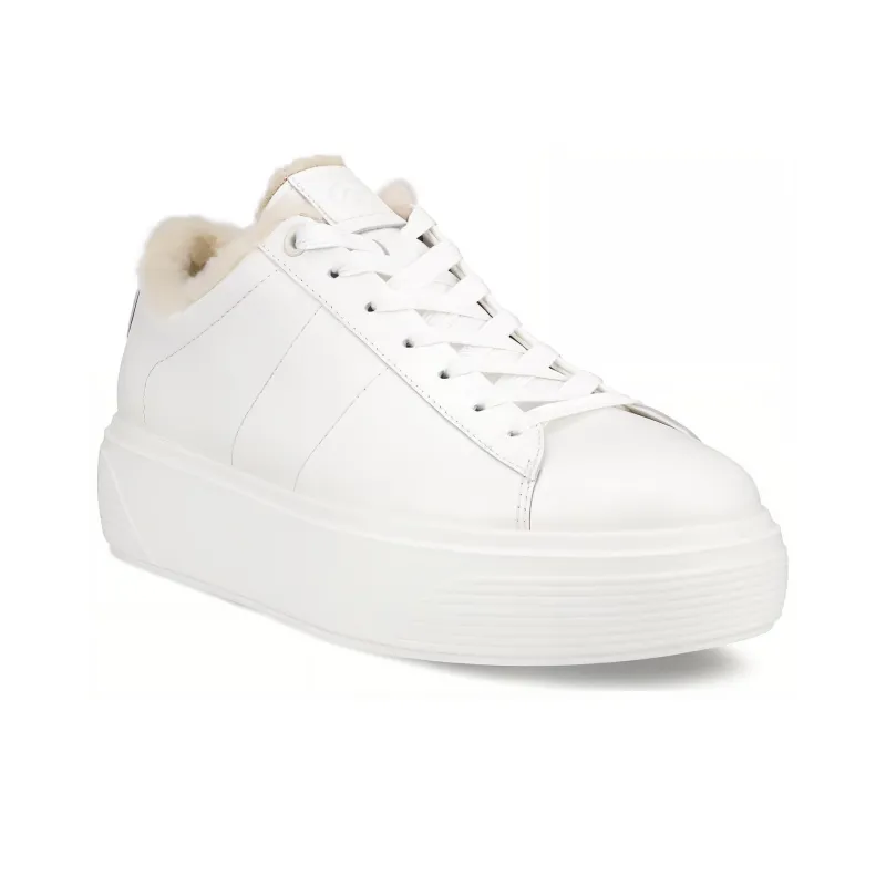 Ecco Low Top Skateboard Shoes 4.5cm Women's White-2