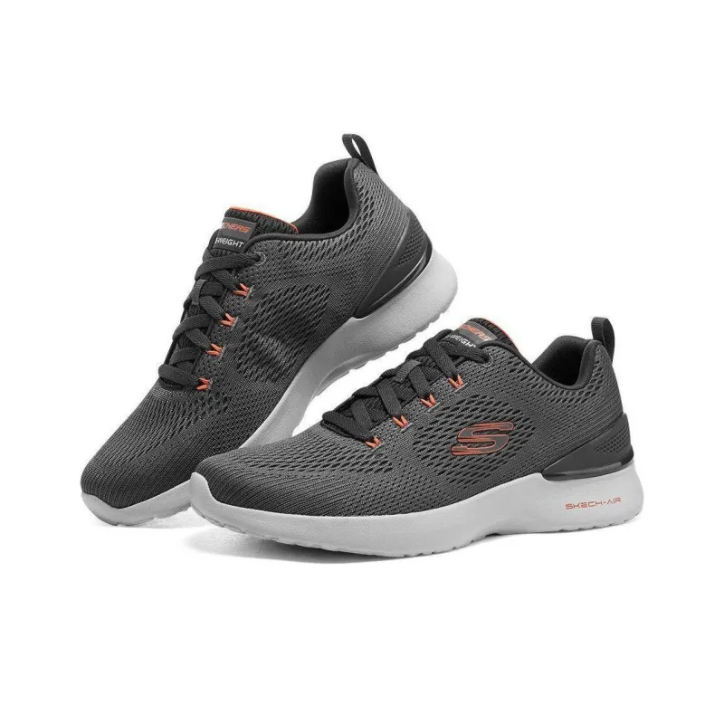 Skechers Skech Air Dynamight Cushioning Wear Resistant Low Top Casual Shoes Men's Charcoal Gray-4