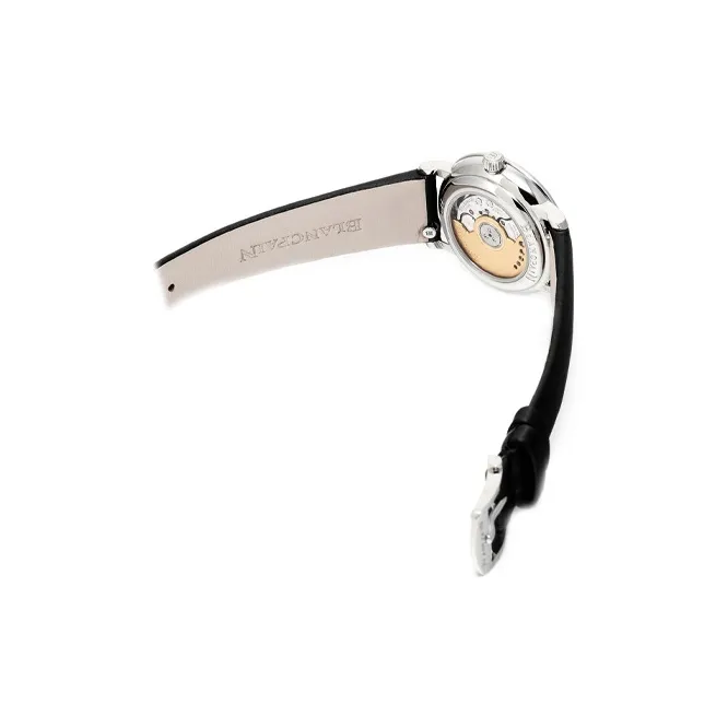 BLANCPAIN VILLERET Automatic Mechanical Movement Women's Watch 29mm White Dial Stainless Steel Case Fabric Strap-3
