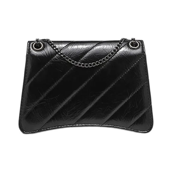 Carksky PU Shoulder Bag Crossbody Bag Hourglass Bag Regular Women's Black-4