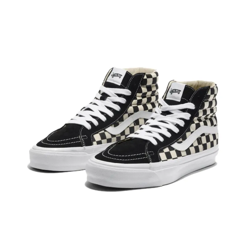 Vans SK8 38 Slip-Resistant Cushioning High-Top Skateboard Shoes Unisex Black Beige-1