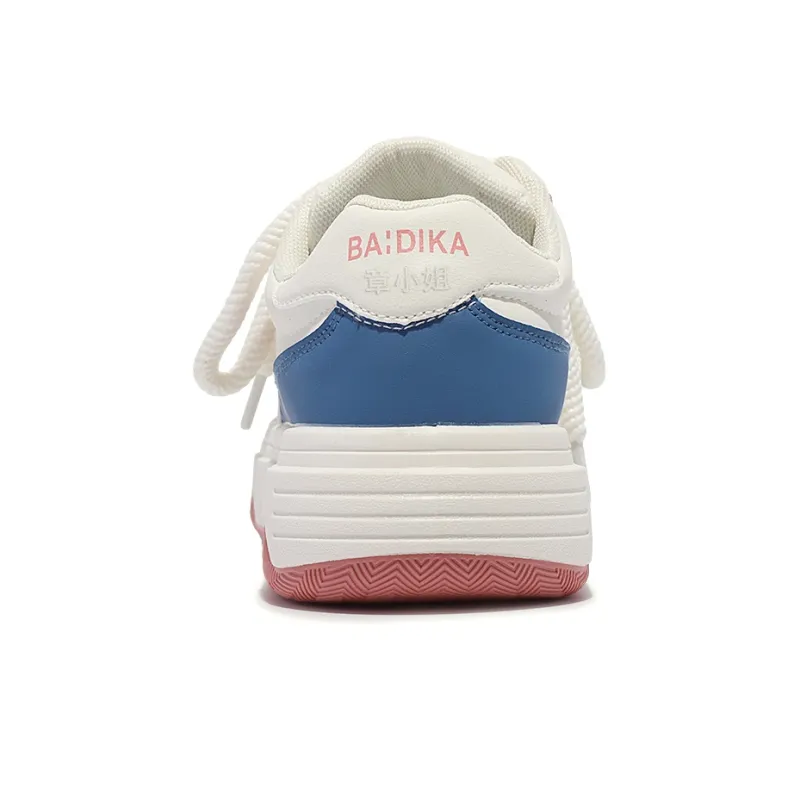 Miss Zhang Cushioning Height Increasing Low-Top Skateboard Shoes Women's White Silver-34