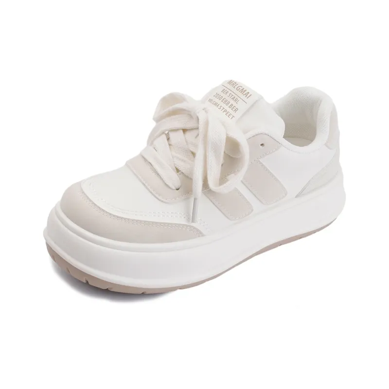 Miss Zhang Cushioning Height Increasing Low-Top Skateboard Shoes Women's White Silver-24