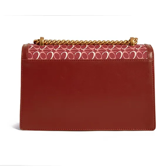 COCOEVA PVC With Microfiber Synthetic Leather Handheld Shoulder Bag Women's Red/Umber/Brown-2