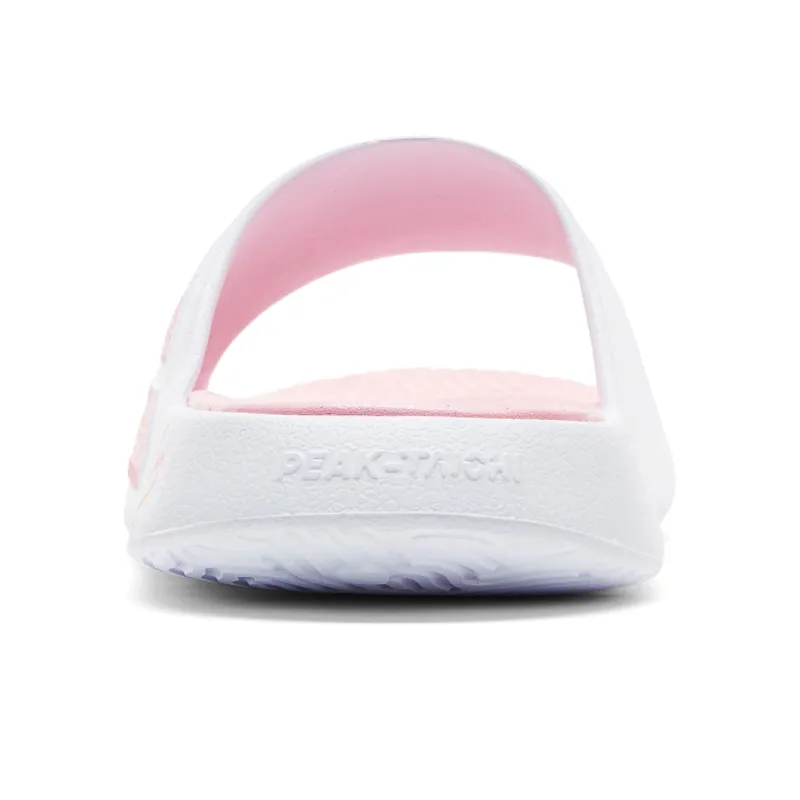 PEAK Slide Slippers Women's Large White Pink-4