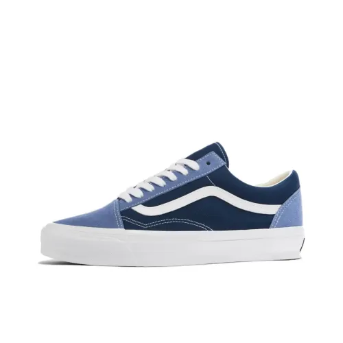 Vans Old Skool Slip Resistant Cushioning Low Top Skateboard Shoes Unisex Dark Blue White