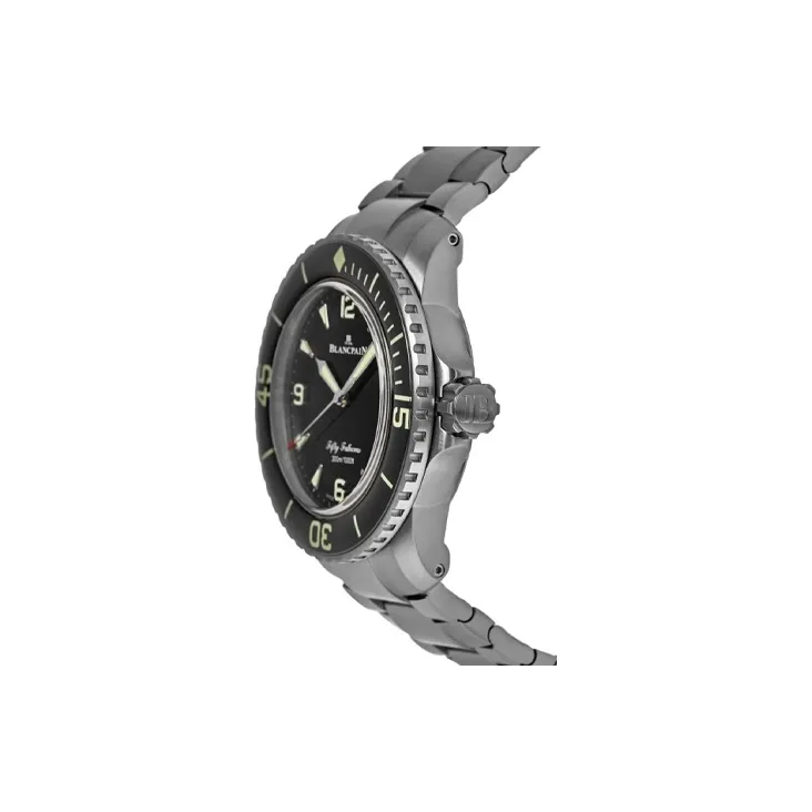 BLANCPAIN FIFTY FATHOMS Automatic Mechanical Movement Men's Watches Watch 45mm Black Dial Titanium Watch Case-1