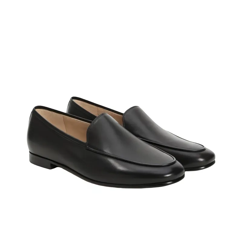 12 STOREEZ Almond toe Leather Loafers Women's-2