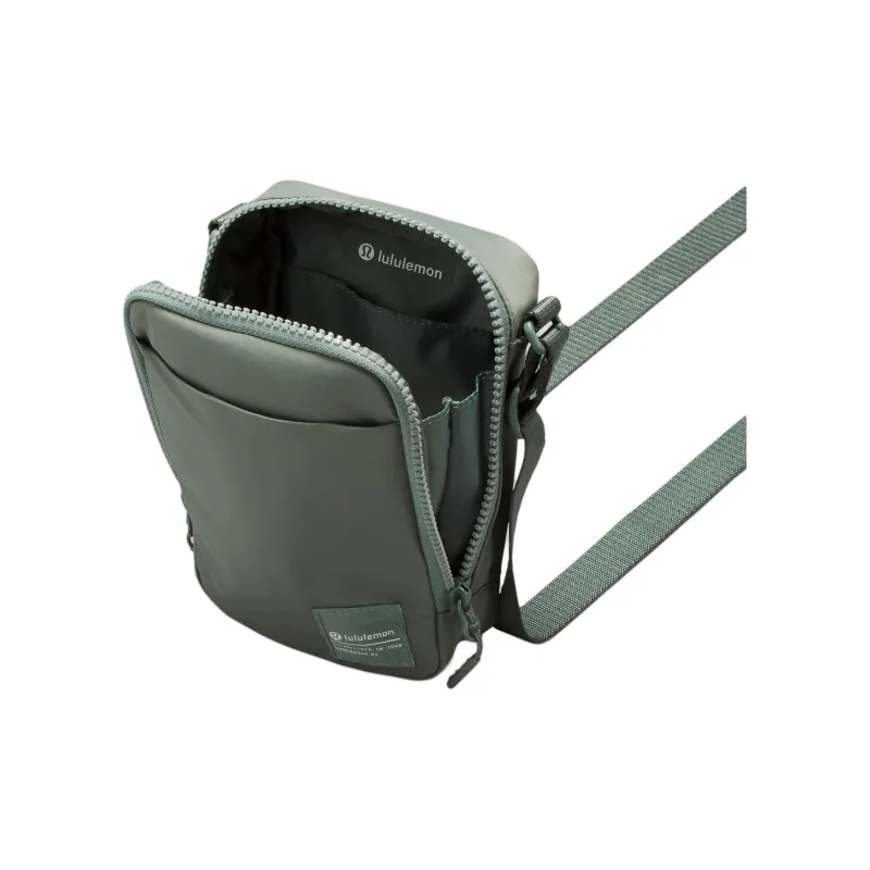 Lululemon Nylon Shoulder Bag, Crossbody Bag Regular Unisex Gray Eucalyptus-2