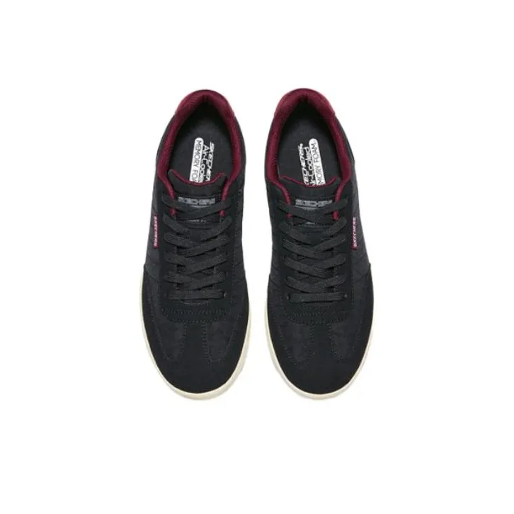 Skechers Cushioning, Wear Resistant Low Top Skateboard Shoes Men's Black-2