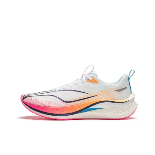 LINING Red Hare 7 Pro Running Shoes Men Low-Top Standard White/Fluorescent Melon Orange