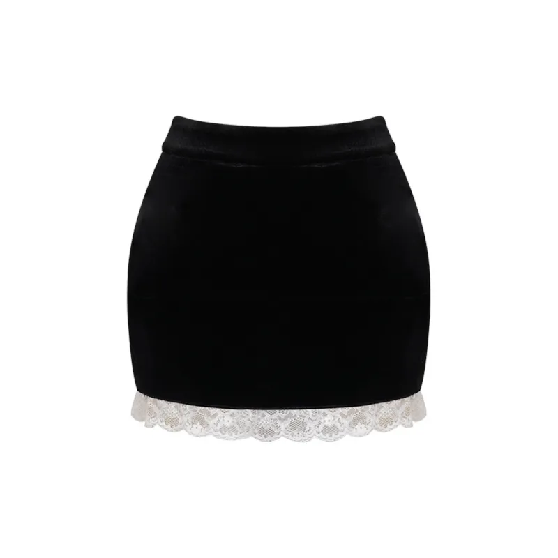 HUALINGTAITAI Casual Short Skirts Women's Black Lace-1