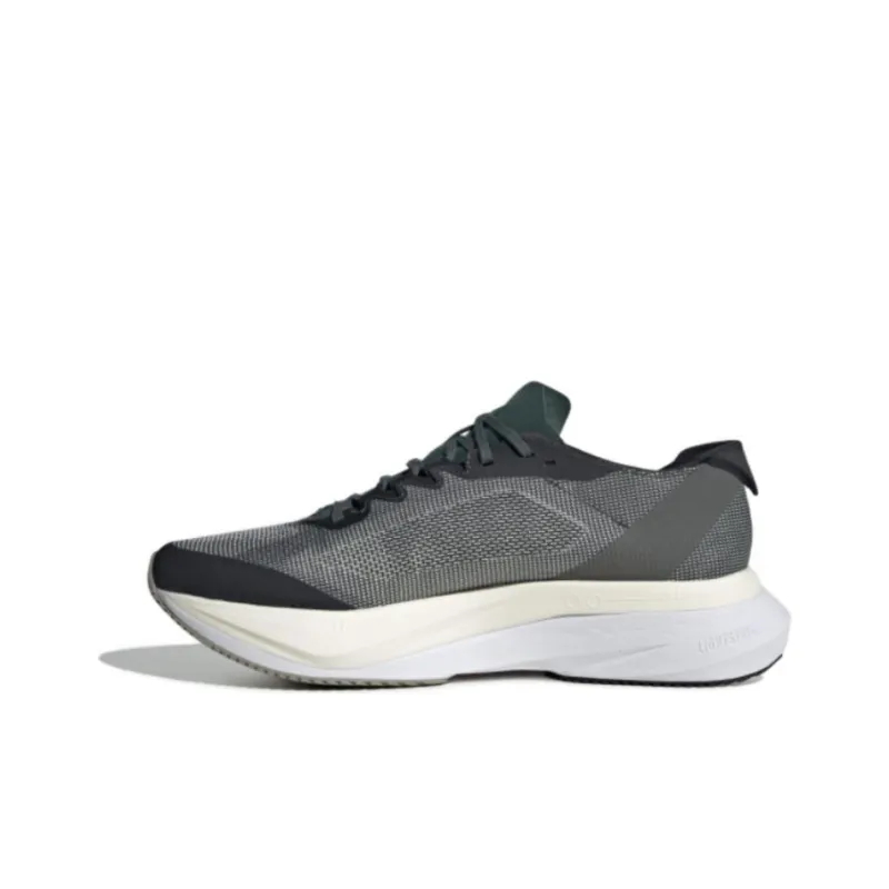 Adidas Adizero Boston 12 Abrasion Resistant Breathable Low Top Carbon Plate Marathon Running Shoes Men's Black Green-0