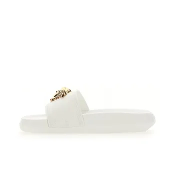 VERSACE Women's Palazzo Pool Slides 'White Gold'