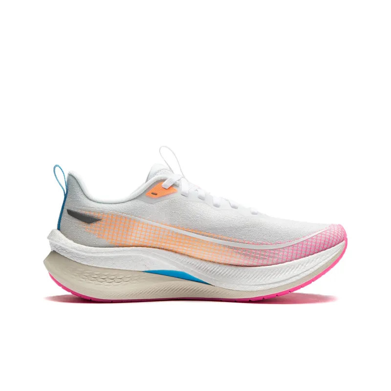 LINING Red Hare 7 Pro Running Shoes Women's Low Top Standard White/Fluorescent Melon Orange-1