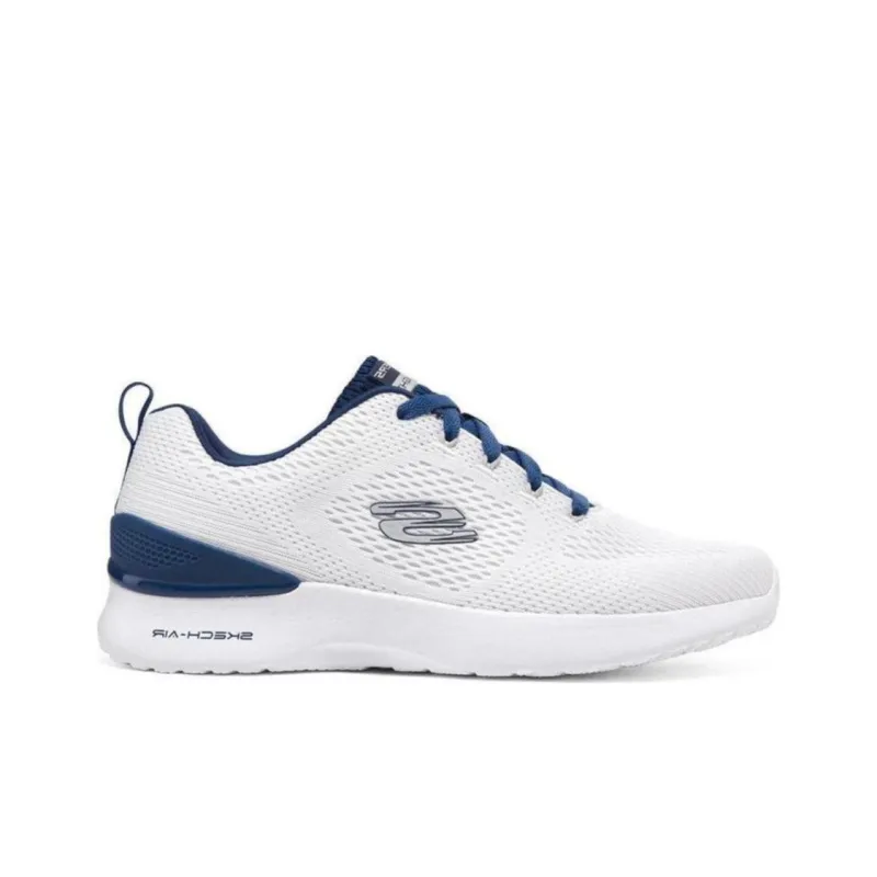 Skechers Skech Air Dynamight Cushioned Slip Resistant Abrasion Resistant Low Top Casual Shoes Men's White Blue-1