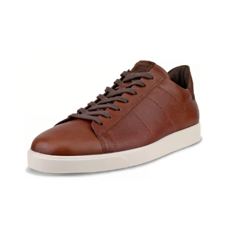 Ecco Low Top Skateboard Shoes Men's Brown-3