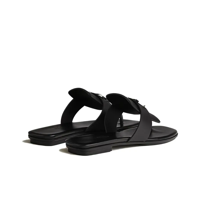 HERMES Galerie Odor Resistant Flip Flops Women's Black-3