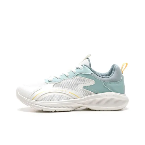 Anta Breathable And Lightweight Low Top Running Shoes Women's White Cyan