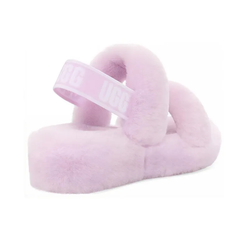 UGG Oh Yeah Furry Slippers Women's Lavender Dusty Purple-3