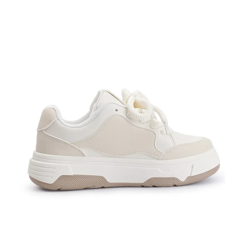 Miss Zhang Cushioning Height Increasing Low-Top Skateboard Shoes Women's White Silver-9