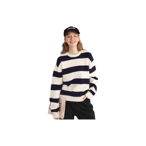 Asuka and new sake Knitwear Women's Stripes Black