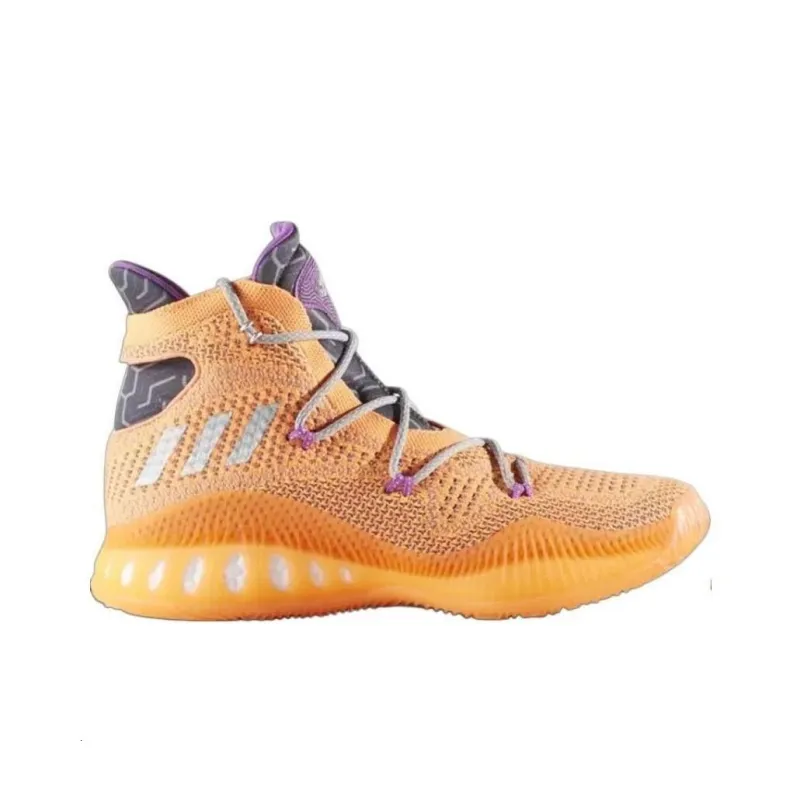 Adidas Crazy Explosive Primeknit Cushioning Wear-Resistant High-Top Basketball Shoes Men's Orange Black-1