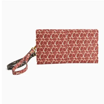 COCOEVA PVC Card Holder Wallet Women's Auspicious Red/Twilight Brown/Brown Coral