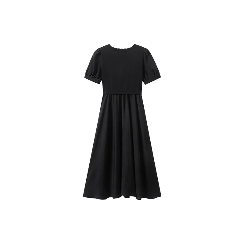 Inman Short Sleeved Dress Women's Midnight Black-1
