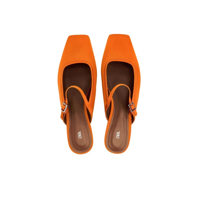 ZARA Wrap-toe Slippers Women's Yellow-3