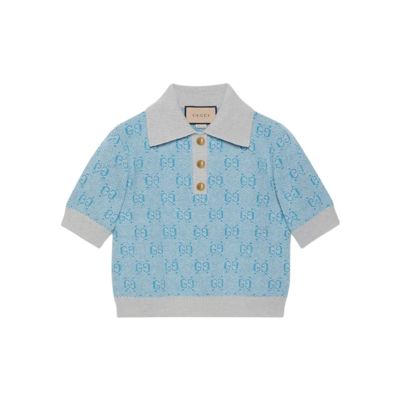 GUCCI SS24 Polo Shirt Women's Light Blue-1