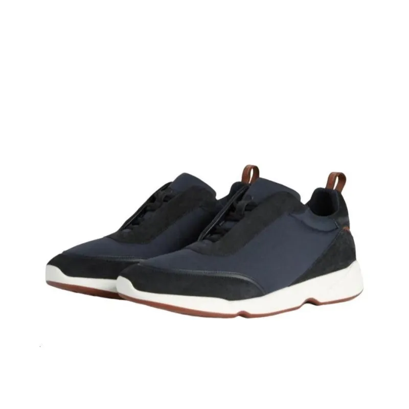 Loro Piana Slip-Resistant Low-Top Casual Shoes Men's Dark Blue-3