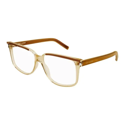 SAINT LAURENT Acetate Irregular Shape Eyeglass Frames Men's Brown