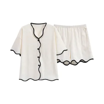 The Story Of The Flower Season Pajama Set Women's White