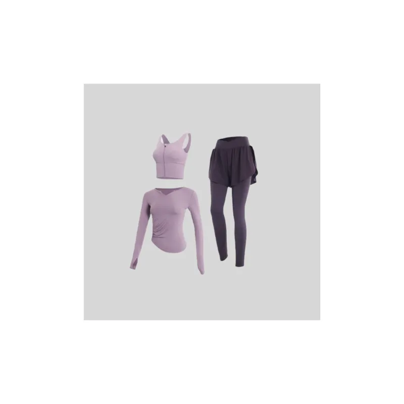 SINGLELADY Yoga Sets Polyester Indoor Yoga Pilates Running Fitness Purple Black Dusty Pink Khaki-4