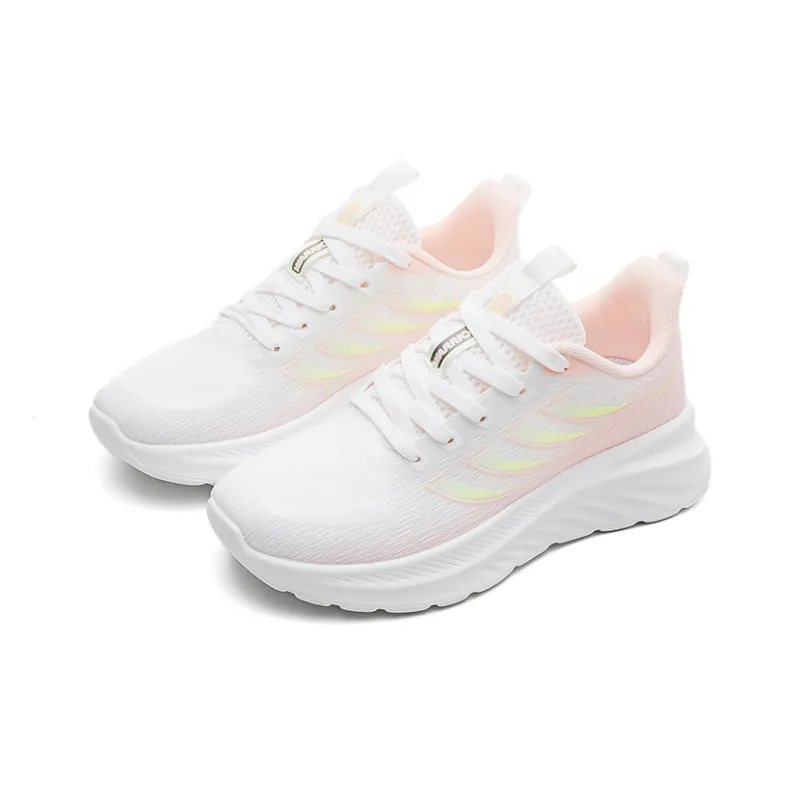 Warrior Durable Breathable Lightweight Low-Top Running Shoes Women's White Pink-1