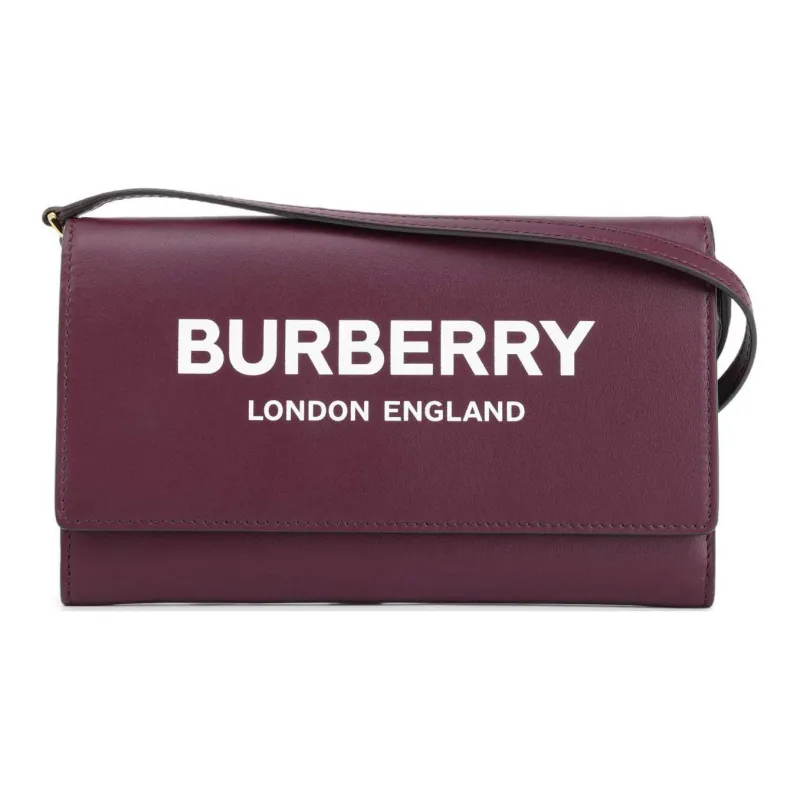 Burberry Printed Logo Leather Crossbody Bag Women's Mahogany Red-2