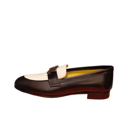 HERMES Loafers Women's Black White