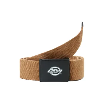 Dickies Logo Smooth Buckle Leather Belts Men's Brown