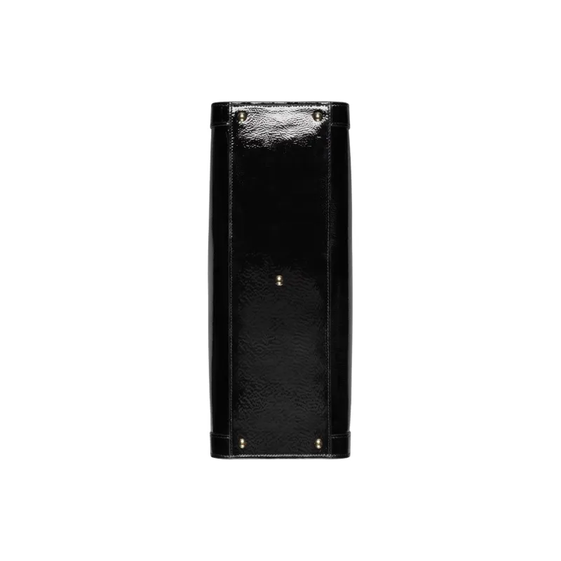 GUCCI Diana Patent Leather Tote Bag Shopping Bag Shoulder Bag Handbag Medium Size Women's Black-6