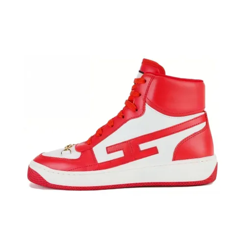 Elisabetta Franchi High-Top Skateboard Shoes Women's Red White