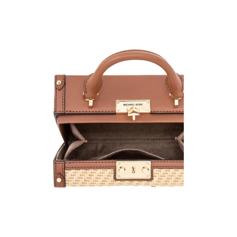 MICHAEL KORS Island Escape Leather Small Square Bag, Handbag, Shoulder Bag, Crossbody Bag Regular Women's Brown-7